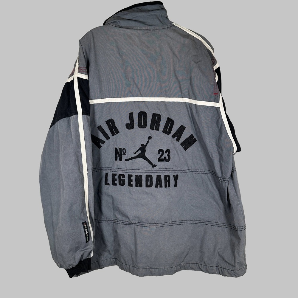 Vintage 90s Nike Air Jordan Legendary No 23 XL Gray Full Zip Jacket RN56323 - Picture 5 of 14